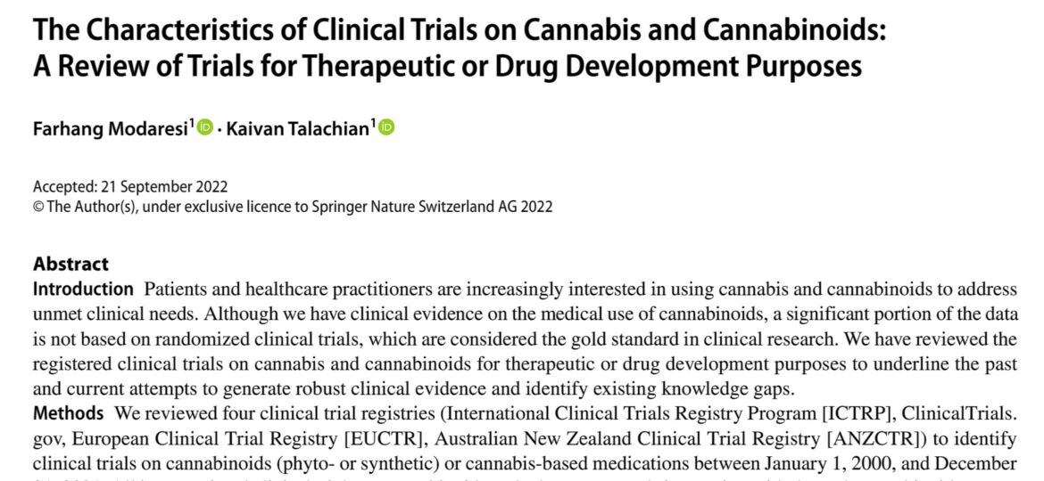 Cannabinoid Clinical Trials Systematic Review By Concinto